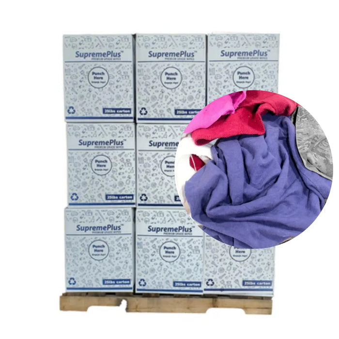 Color Linen Mixed Rags 675 lbs. Pallet - 27 x 25 lbs. Boxes