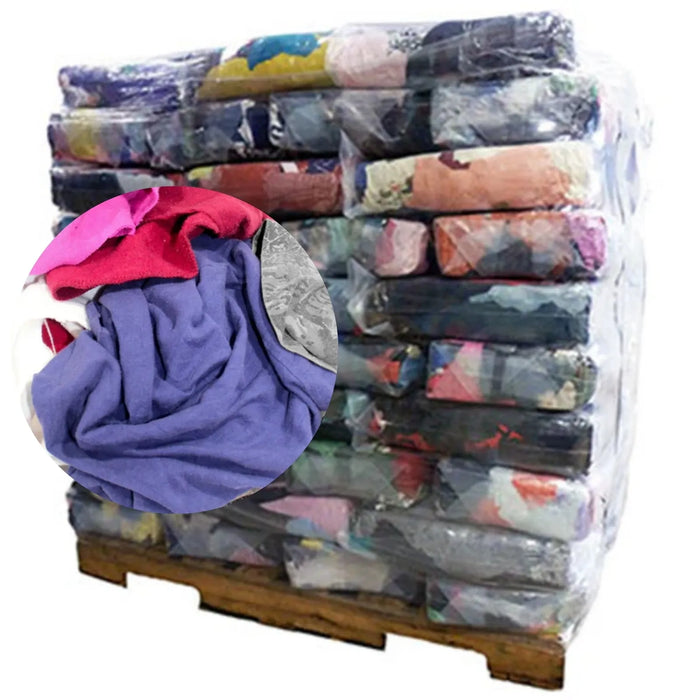 Color Linen Mixed Rags 960 lbs. Pallet - 96 x 10 lbs. Bags