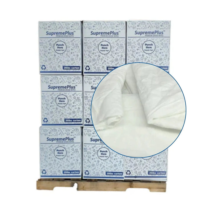 White Sheeting Rags - 675 lbs. Pallet - 27 x 25 lbs. Boxes