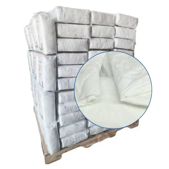 White Sheeting Rags - 800 lbs. Pallet - 160 x 5 lbs. Bags