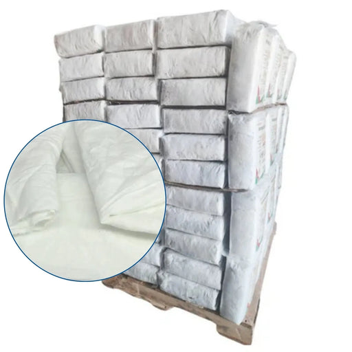 Recycled White Sheeting Cleaning Rags - 960 lbs. Pallet - 96 x 10 lbs. Bags - Wiping Hub