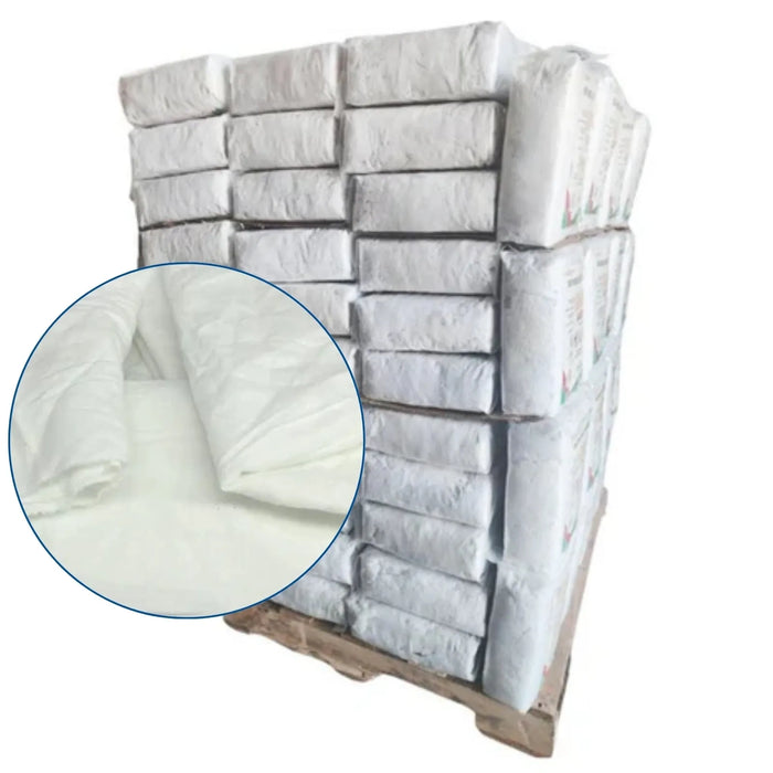 Recycled White Sheeting Cleaning Rags - 960 lbs. Pallet - 96 x 10 lbs. Bags - Wiping Hub