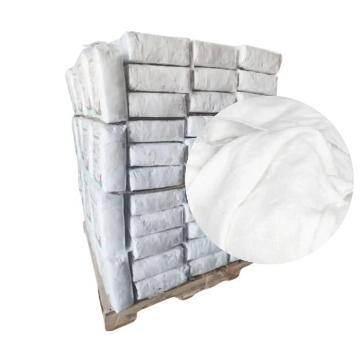 Recycled White Sweatshirt Cleaning Rags 1000 lbs. Pallet - 40 x 25 lbs. Bags - Wiping Hub