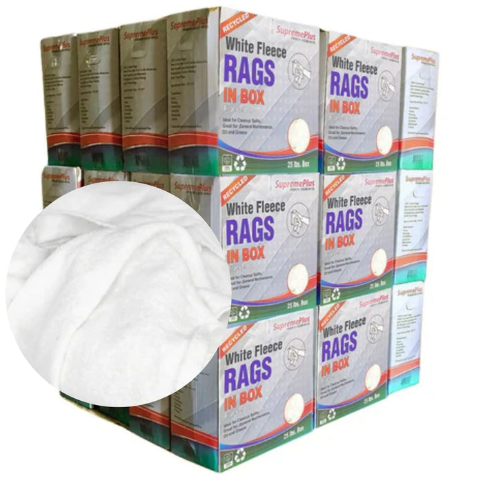 White Sweatshirt Rags 1000 lbs. Pallet - 40 x 25 lbs. Compressed Box