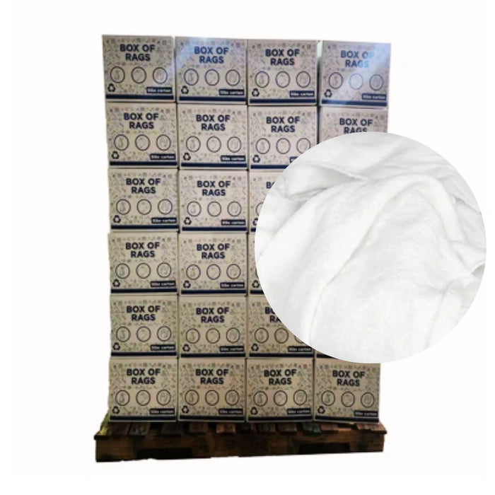 White Sweatshirt Rags 600 lbs. Pallet - 120 x 5 lbs. Boxes