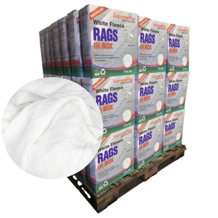 White Sweatshirt Rags 960 lbs. Pallet - 96 x 10 lbs. Compressed Box