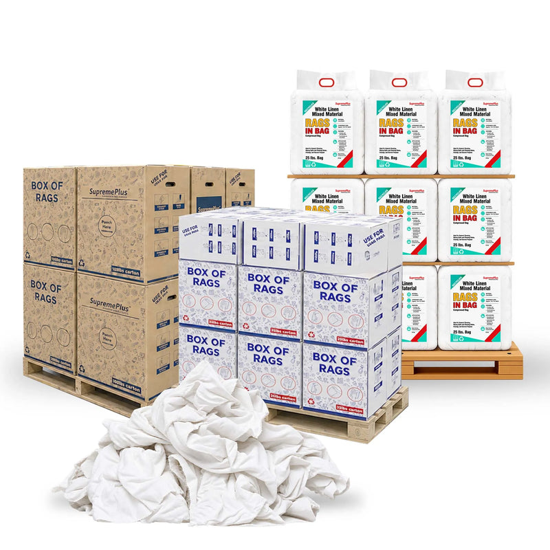 White Linen Cleaning Rags | Recycled Shop Rags