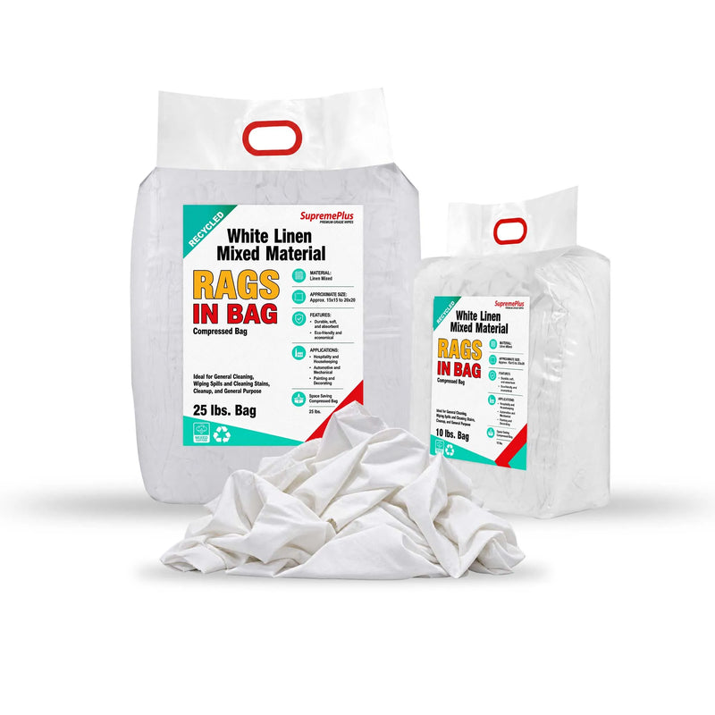 White Linen Cleaning Rags | Recycled Shop Rags