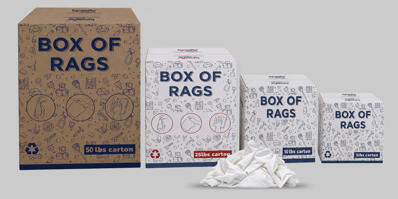 White Cotton Sheeting Rags | Recycled Cleaning Cloth