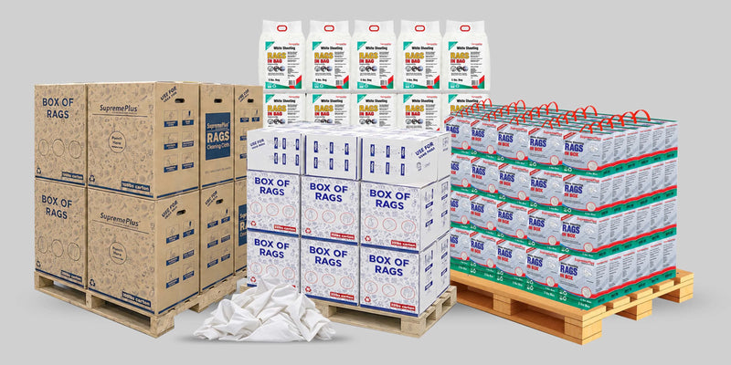White Cotton Sheeting Rags | Recycled Cleaning Cloth
