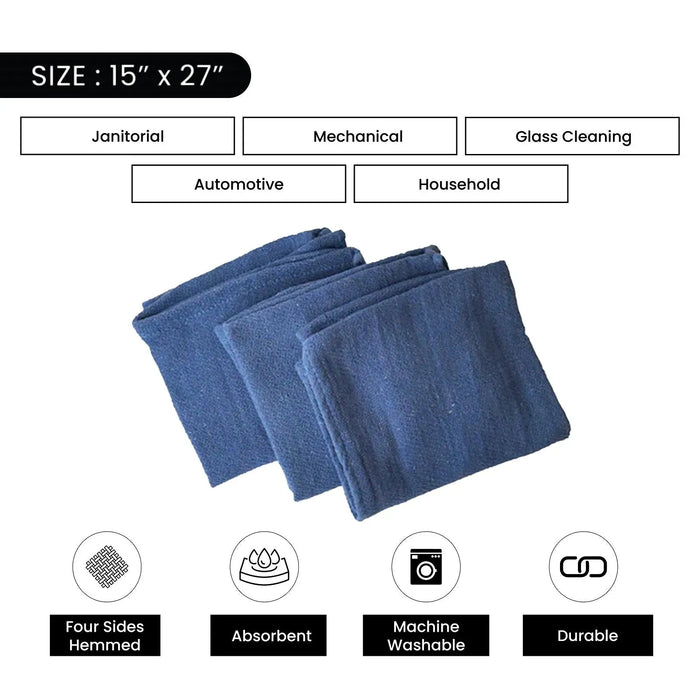 Premium Blue Huck Towels - 15" x 27"