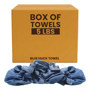 Recycled Blue Huck Cleaning Towels - 5 lbs. Box - Wiping Hub