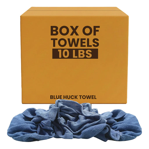 Recycled Blue Huck Cleaning Towels - 720 lbs. Pallet - 72 x 10 lbs. Boxes - Wiping Hub
