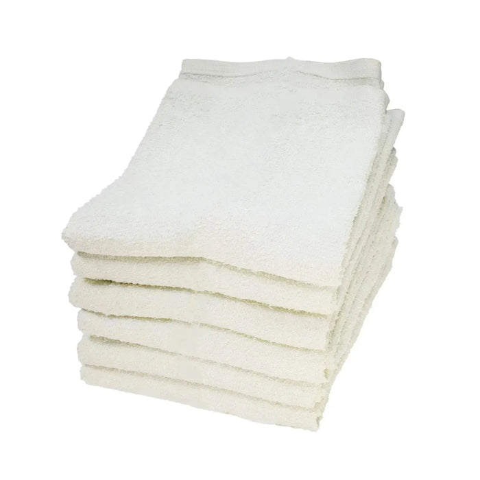 Terry White Bar Towels - 14x17 to 16x19 - 1000 lbs. Pallet - 40 x 25 lbs - Wiping Hub