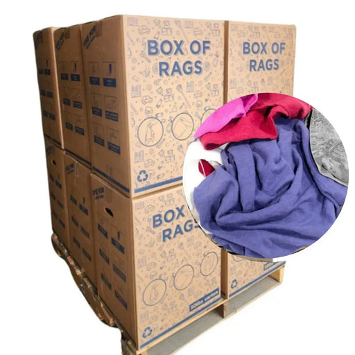 Recycled Color Linen Mixed Material Cleaning Rags 600 lbs. Pallet - 12 x 50 lbs. Boxes - Wiping Hub