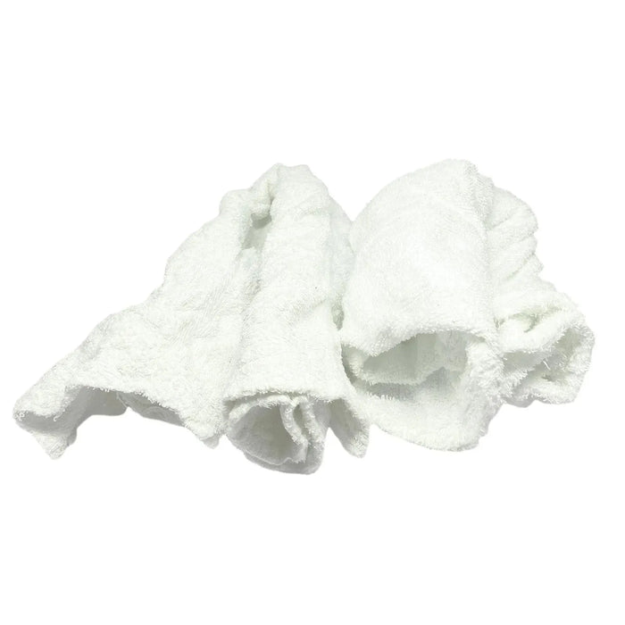 Recycled White Terry Towel Cleaning Rags - 5 lbs. Bag - Wiping Hub