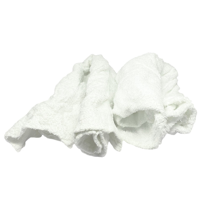 Recycled White Terry Cloth Rags 1000 lbs. Pallet - 40 x 25 lbs. Bags