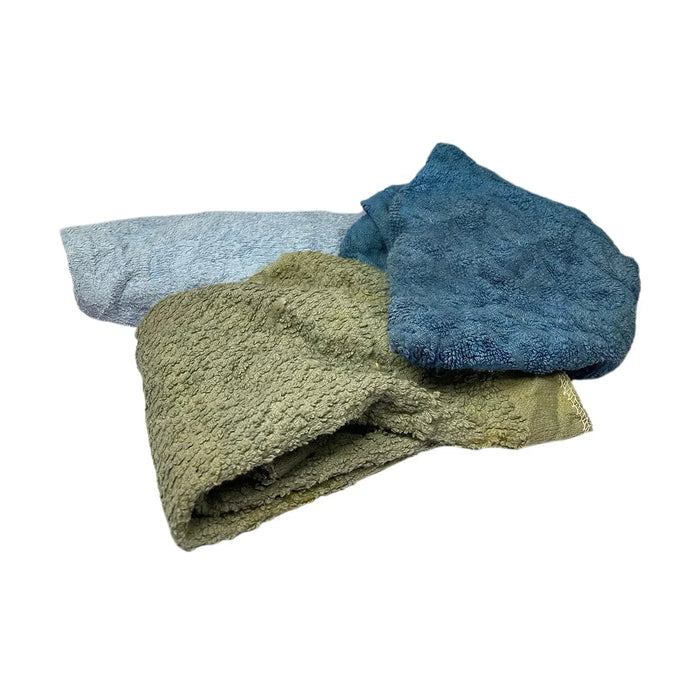 Recycled Color Terry Towel Cleaning Rags - 1000 lbs. Pallet - 40 x 25 lbs. Compressed Boxes - Wiping Hub