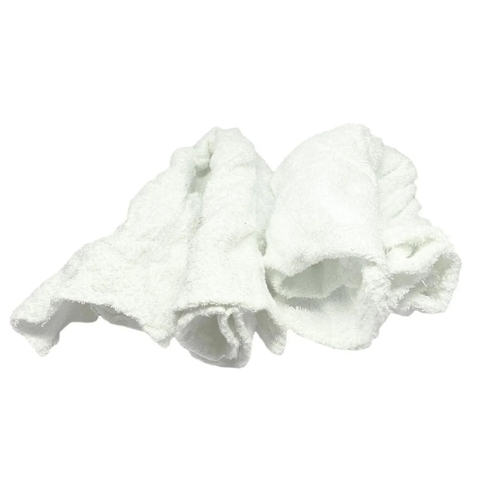 White Terry Towel 100% Cotton Cleaning Rags - 25 lbs. Box - Wiping Hub