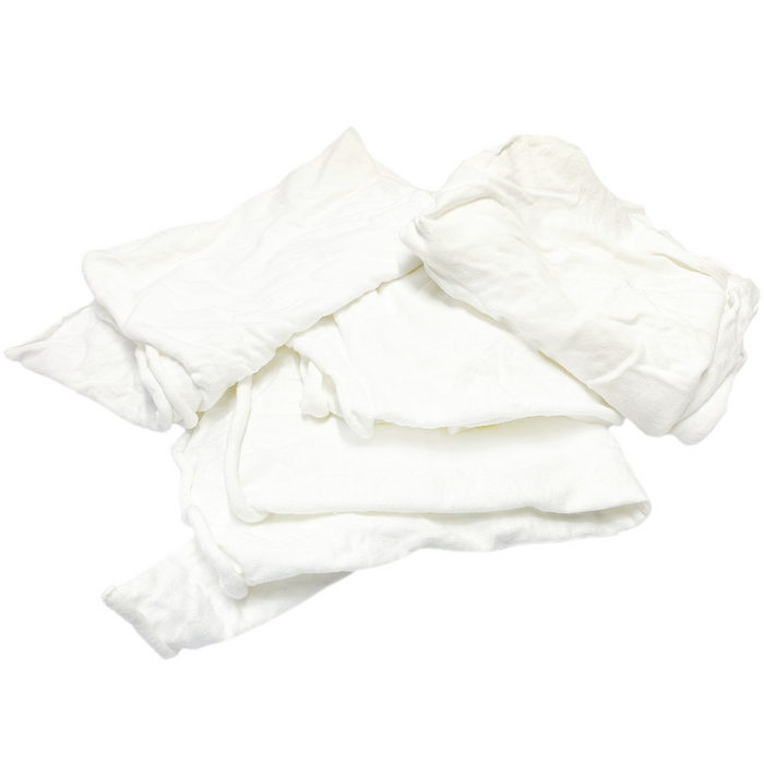 White Knit T-Shirt Rags 25 lbs. Compressed Box