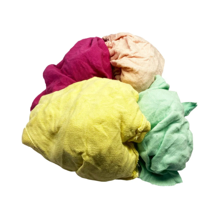 New Multi-Color Washed T-shirt Rags - 960 lbs. Pallet - 96 x 10 lbs. Bags