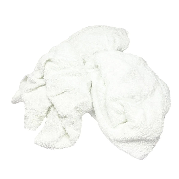 New White Terry Towel Rags – 600 lbs. Pallet - 12 x 50 lbs. Boxes