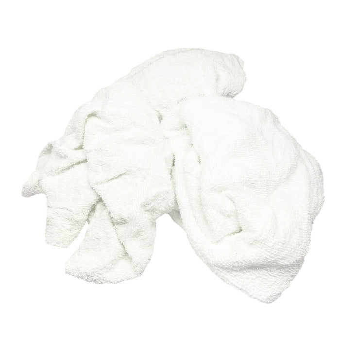 Recycled White Terry Cloth Rags 600 lbs. Pallet - 12 x 50 lbs. Boxes