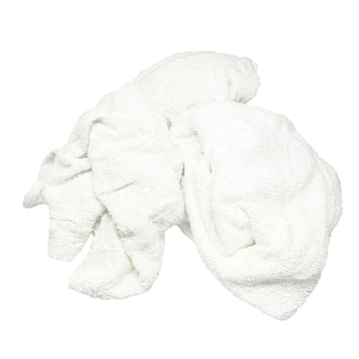 New White Terry Towel Rags – 720 lbs. Pallet - 72 x 10 lbs. Boxes