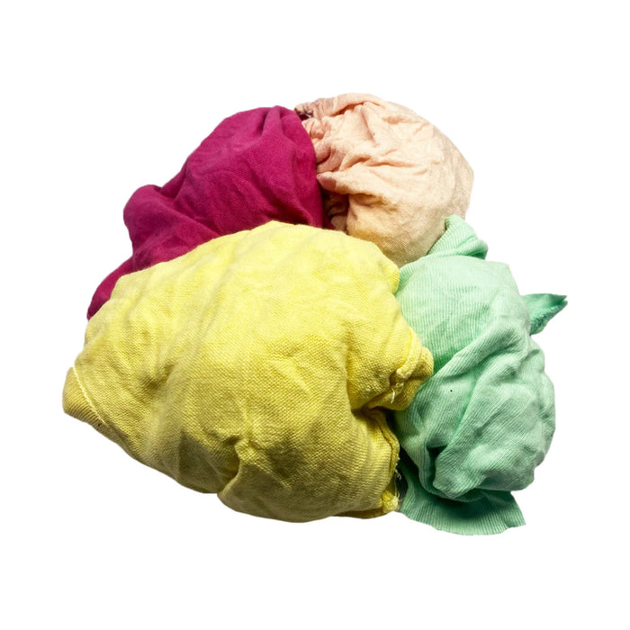 New Multi-Color Washed T-shirt Rags - 960 lbs. Pallet - 96 x 10 lbs. Compressed Boxes