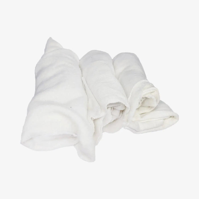 Recycled White Sweatshirt Cleaning Rags 720 lbs. Pallet - 72 x 10 lbs. Boxes - Wiping Hub