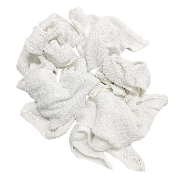 White Wash Cloth Towels - 12" x 12" - 25 lbs. Bag - Wiping Hub
