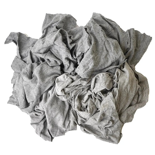 Recycled Gray Knit T-Shirt Cleaning Rags - Bulk Buy - Wiping Hub