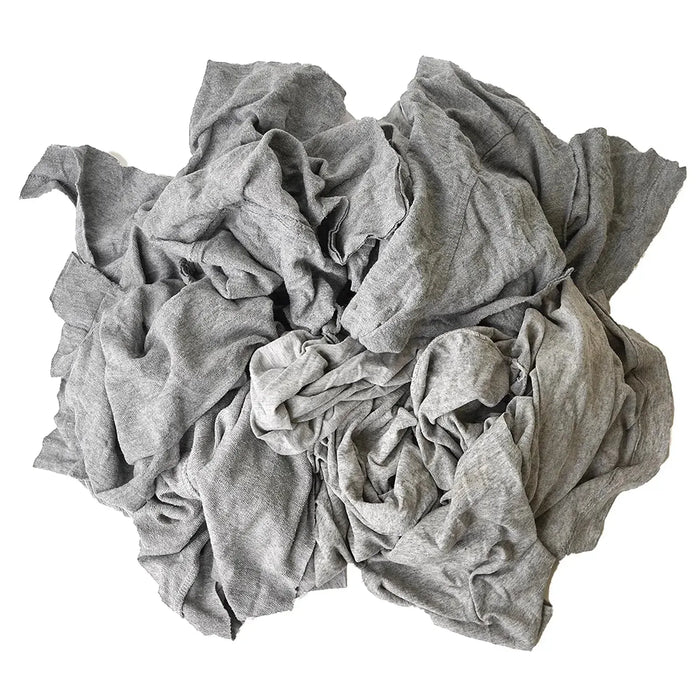 Recycled Gray Knit T-Shirt Cleaning Rags - Bulk Buy - Wiping Hub