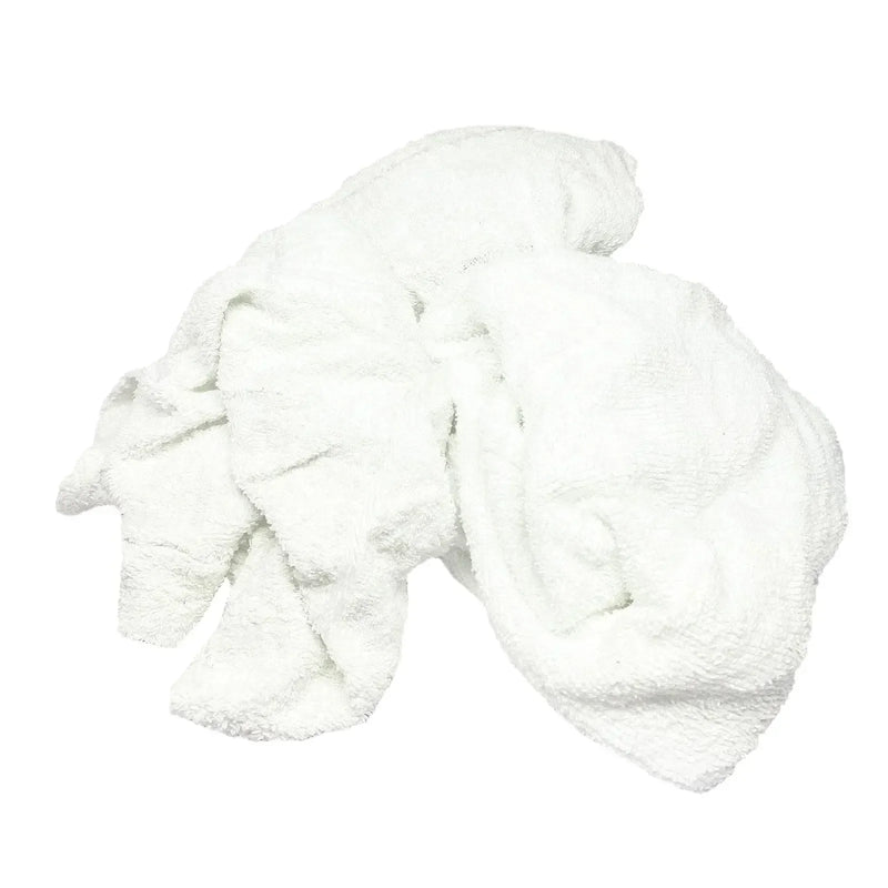 White Terry Towel 100% Cotton Cleaning Rags - 25 lbs. Box - Wiping Hub