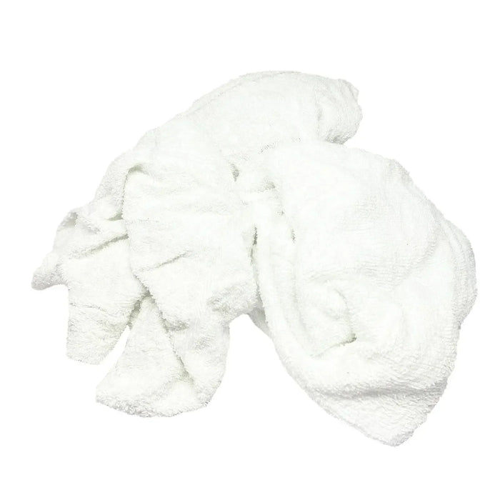 White Terry Towel 100% Cotton Cleaning Rags - 25 lbs. Box - Wiping Hub