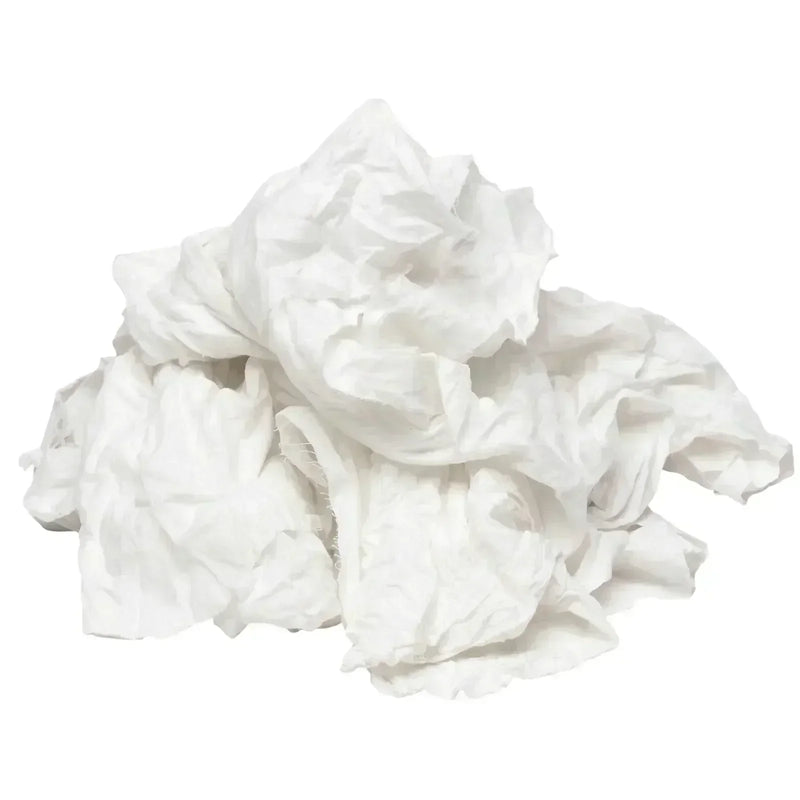 Recycled White Linen Mixed Material Cleaning Rags 1000 lbs. Pallet - 40 x 25 lbs. Bags - Wiping Hub
