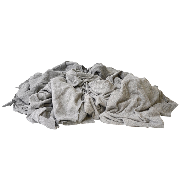 Gray Knit T-Shirt Material Wiping Rags – 5 lbs. Box