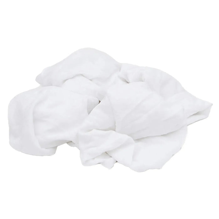 New Premium White Washed T-shirt Rags - 1000 lbs. Pallet - 40 x 25 lbs. Bags - Wiping Hub