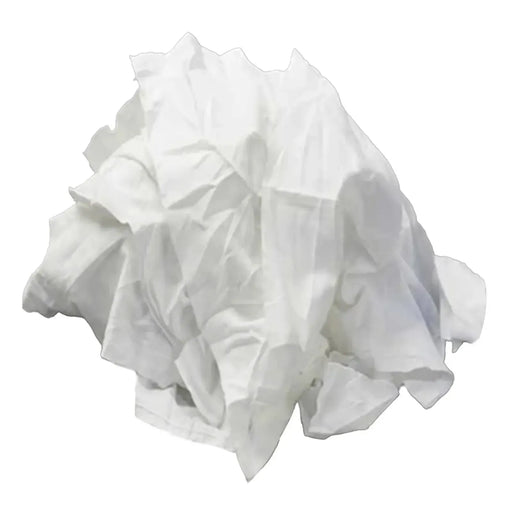 Recycled White Linen Mixed Material Cleaning Rags 1000 lbs. Pallet - 40 x 25 lbs. Bags - Wiping Hub