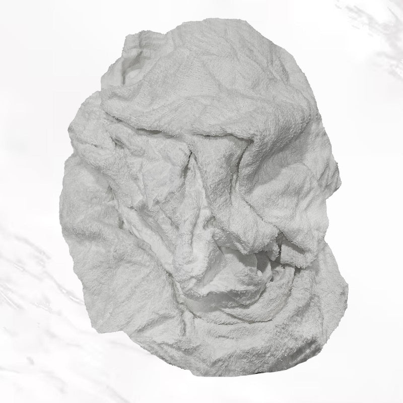 Recycled White Terry Towel Cleaning Rags - 800 lbs. Pallet - 160 x 5 lbs.  Bags