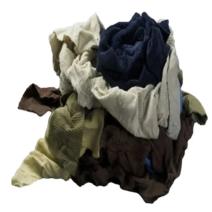 Recycled Corduroy Material Cleaning Rags - 600 lbs. Pallet - 12 x 50 lbs. Boxes - Wiping Hub