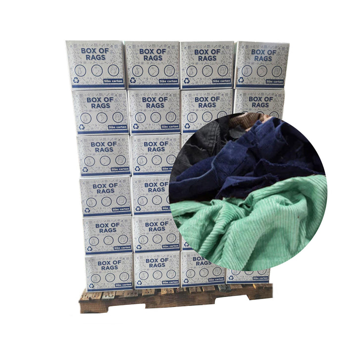 Corduroy Material Rags - 600 lbs. Pallet - 120 x 5 lbs. Boxes - Wiping Hub