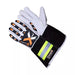 Cut & Impact Resistant Goatskin Leather Gloves with Extended HI-VIZ Black Cuff - White & Black - L, XL, 2XL - Wiping Hub