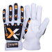 Cut & Impact Resistant Goatskin Leather Gloves - White & Black - L, XL, 2XL