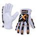 Cut & Impact Resistant Goatskin Leather Gloves - White & Black - L, XL, 2XL