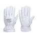 Cut Resistant Goatskin Leather Driver Gloves - White - L, XL, 2XL