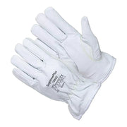 Cut Resistant Goatskin Leather Driver Gloves - White - L, XL, 2XL - Wiping Hub