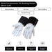 Cut Resistant Goatskin Leather TIG Welding Gloves with Extended Black Cuff - White - L, XL, 2XL - Wiping Hub