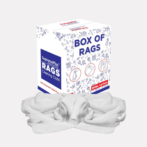 Full Size White Cleaning Towel - 25 lbs Box - Wiping Hub