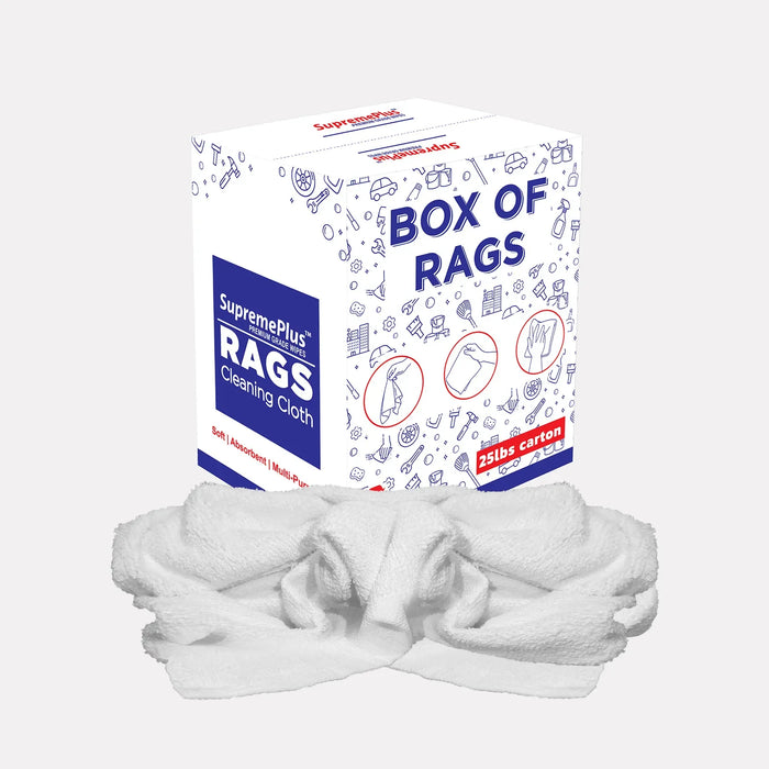 Full Size White Cleaning Towel - 25 lbs Box - Wiping Hub